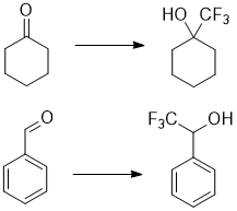 nucleophilic trifluoromethylation of aldehydes and ketones